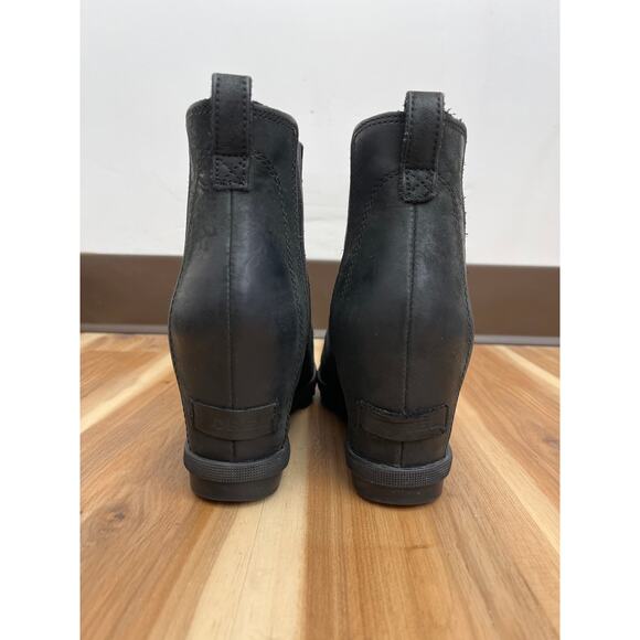 SOREL Joan of Arctic Wedge II Waterproof Leather Suede Slip-on Chelsea Boots 8.5 - Picture 3 of 9